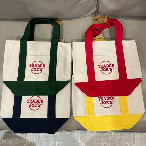 Trader Joe’s Mini Canvas Tote Green - Picture 1 of 1